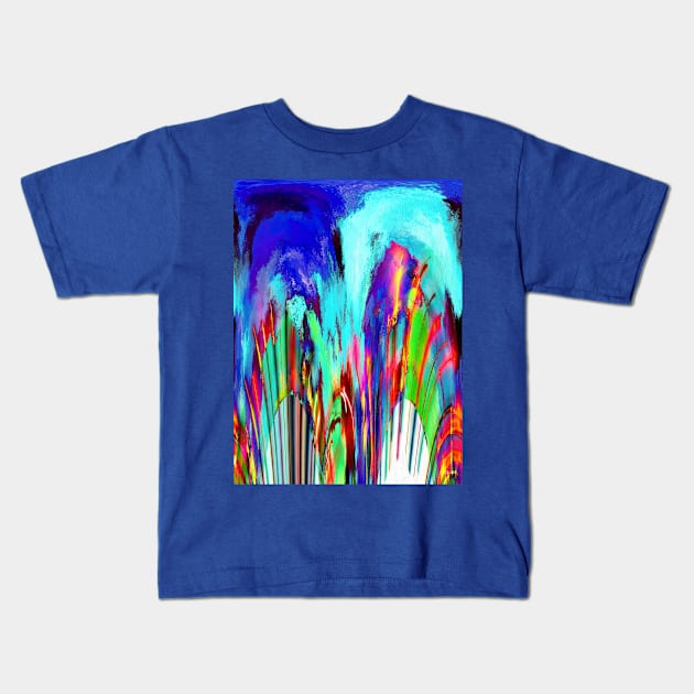 Abstract Waves Kids T-Shirt by danieljanda